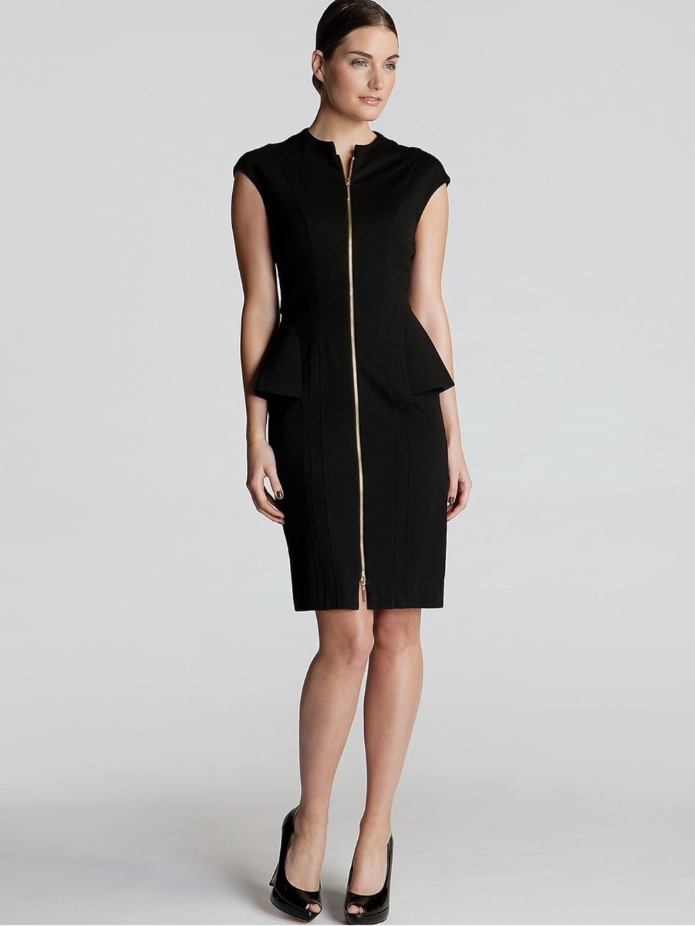 TED BAKER LONDON | Jamthun Two-Way Zip Peplum Dress P2P 17.5” AS IS
